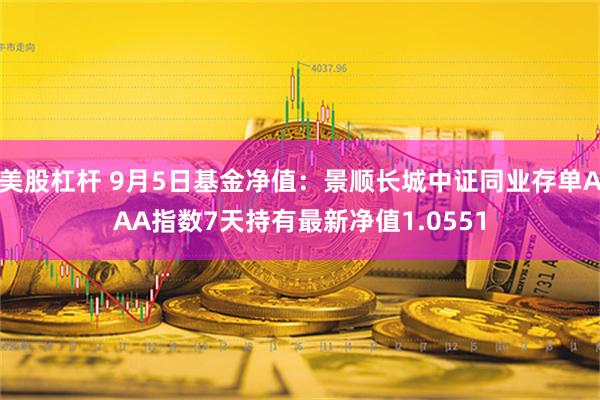 美股杠杆 9月5日基金净值：景顺长城中证同业存单AAA指数7天持有最新净值1.0551