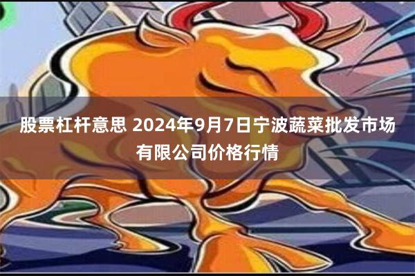 股票杠杆意思 2024年9月7日宁波蔬菜批发市场有限公司价格行情